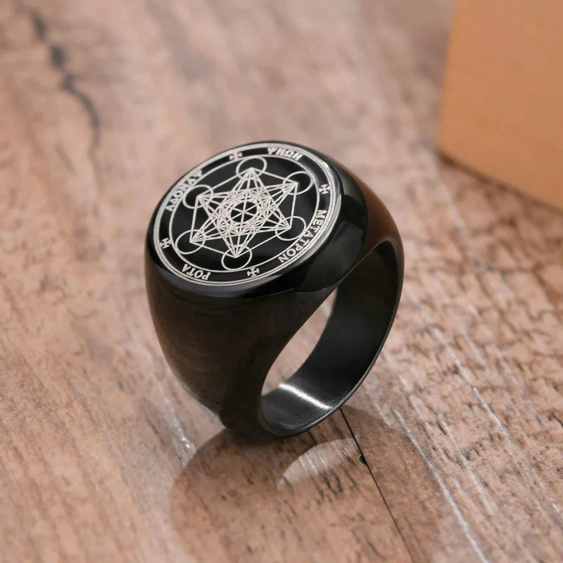Black Metatron’s Cube Ring