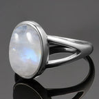 Women's Oval Band Ring with Moonstone