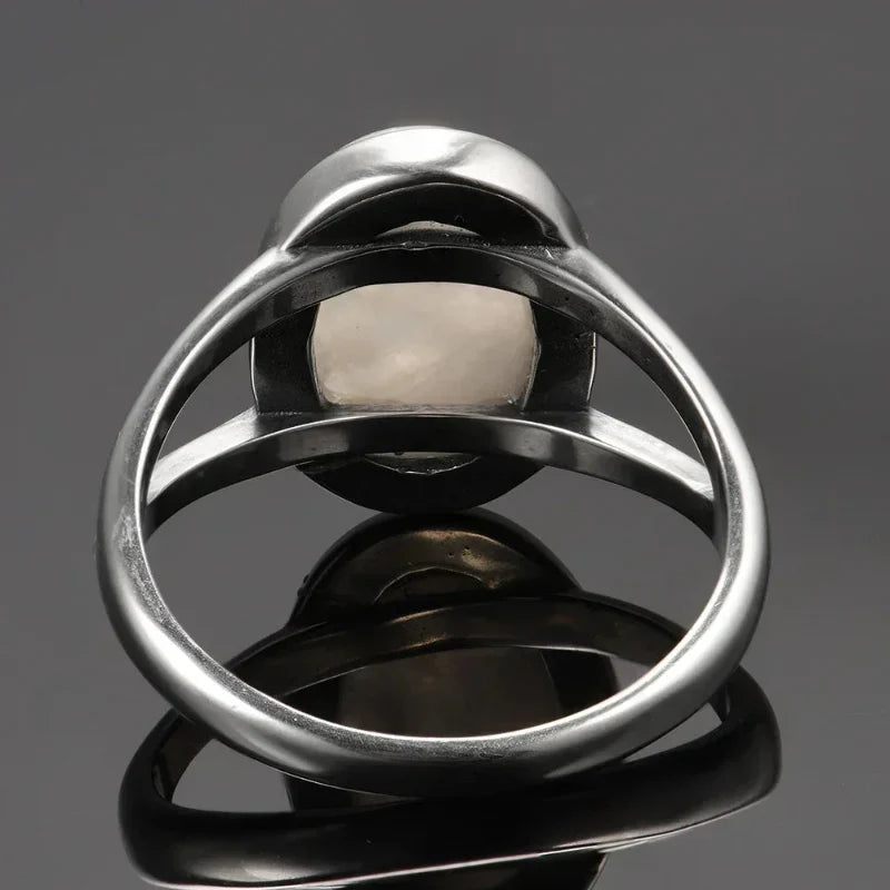 Women's Oval Band Ring with Moonstone