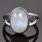 Women's Oval Band Ring with Moonstone