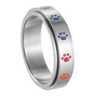 Ring with Hearts or Rotating Anti-Stress Paw Band paws