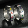 Ring with Hearts or Rotating Anti-Stress Paw Band paws
