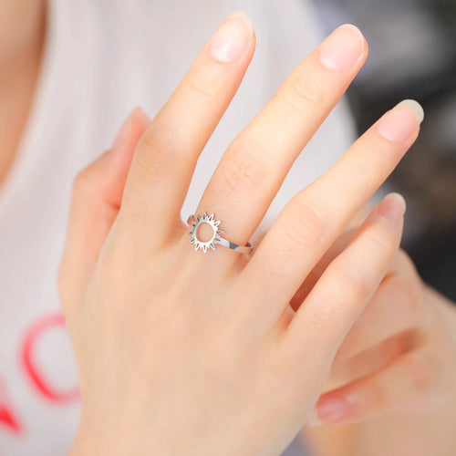 Sun Ring for Women silver