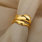 Gold Water Drop Style Band Ring