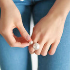 Retro-Style Ring with White Pearls silver