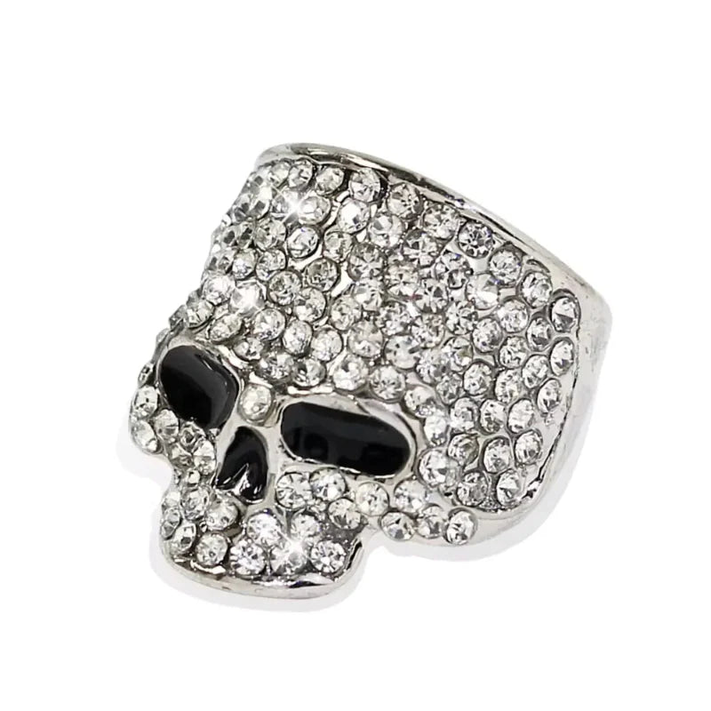 Rhinestone Skull Head Ring