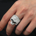 Rhinestone Skull Head Ring