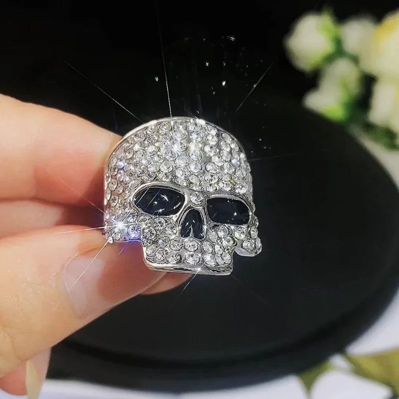 Rhinestone Skull Head Ring