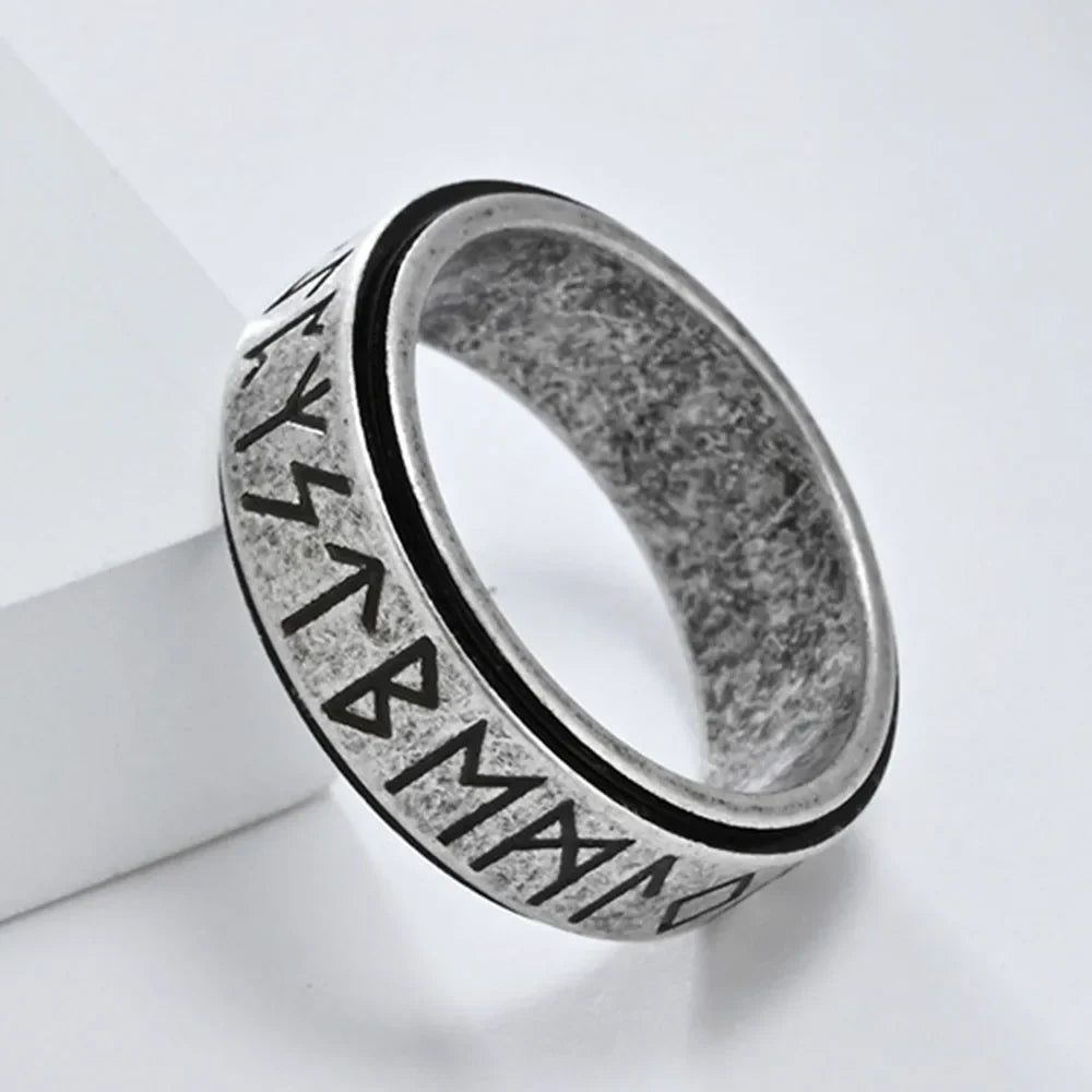 Viking Men's Anti-Stress Spinning Band Ring grey