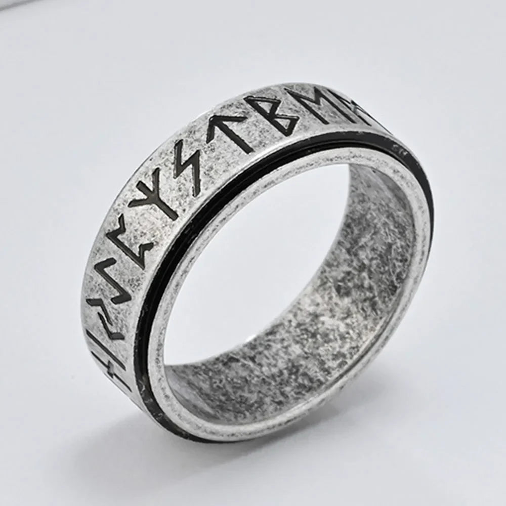 Viking Men's Anti-Stress Spinning Band Ring grey