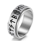 Viking Men's Anti-Stress Spinning Band Ring silver