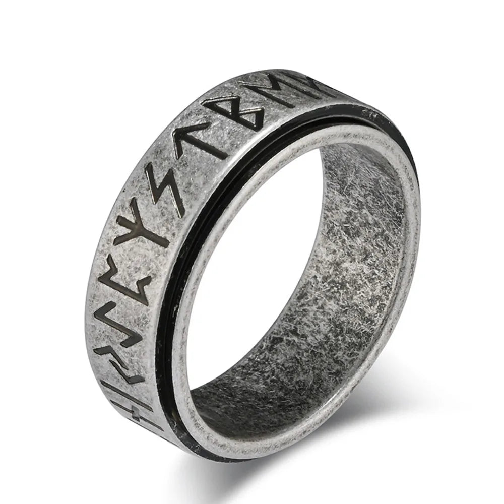 Viking Men's Anti-Stress Spinning Band Ring grey
