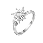 Anti-Stress Ring Rotating Sun Silver