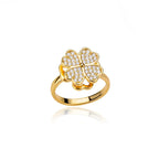 Anti-Stress Ring Rotating Band Four-Leaf Clover gold