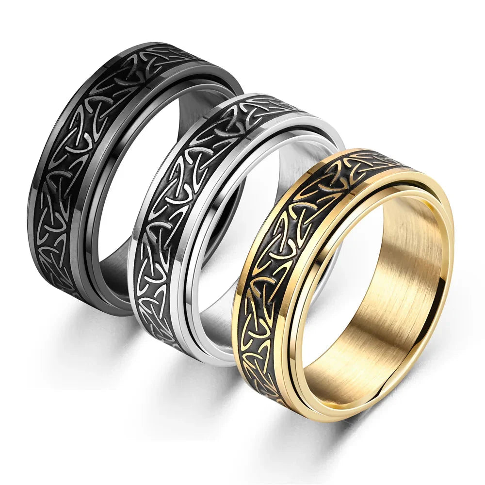 Viking Anti-Stress Ring for Men and Women silver