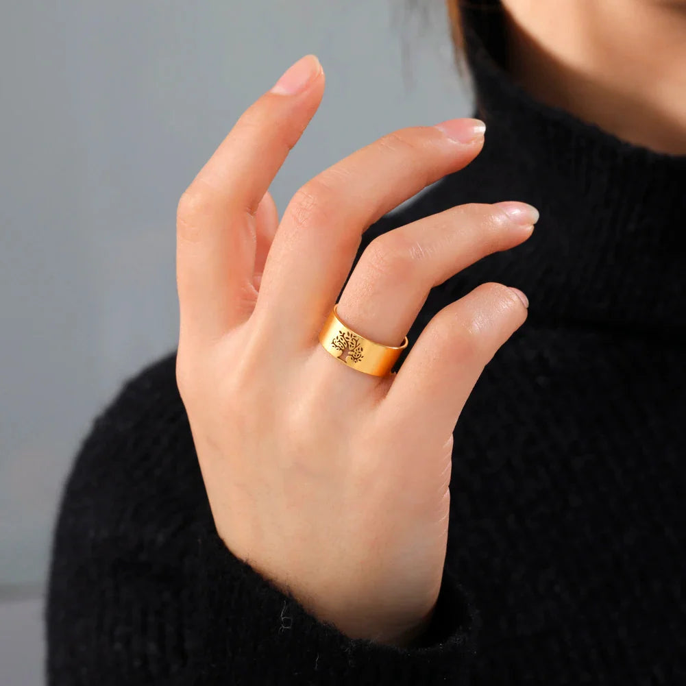 Tree of Life Eternity Ring Gold