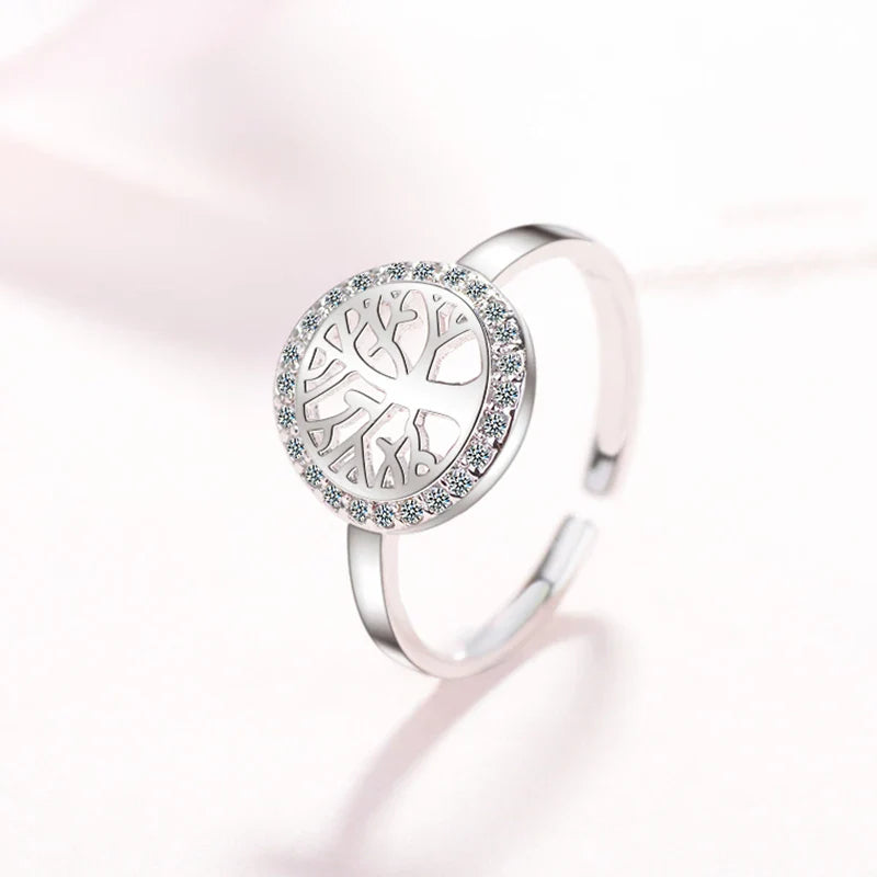 Women's Tree of Life Ring, Sterling Silver Signet Ring