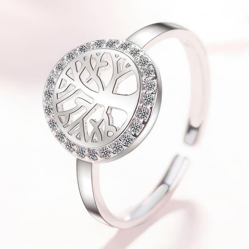 Women's Tree of Life Ring, Sterling Silver Signet Ring