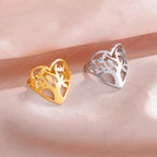 Women’s Tree of Life Ring Heart Band Silver Gold