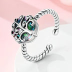 Tree of Life Zircon Women's Silver Ring