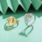 Tree of Life Zircon Ring for Women gold