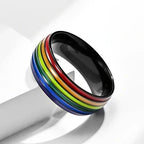 Black men's rainbow ring