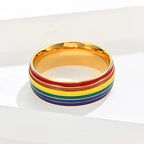 Men's rainbow ring gold