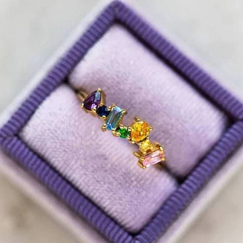 Rainbow ring for women
