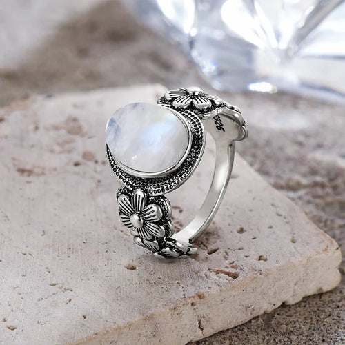 Floral Ring Moonstone