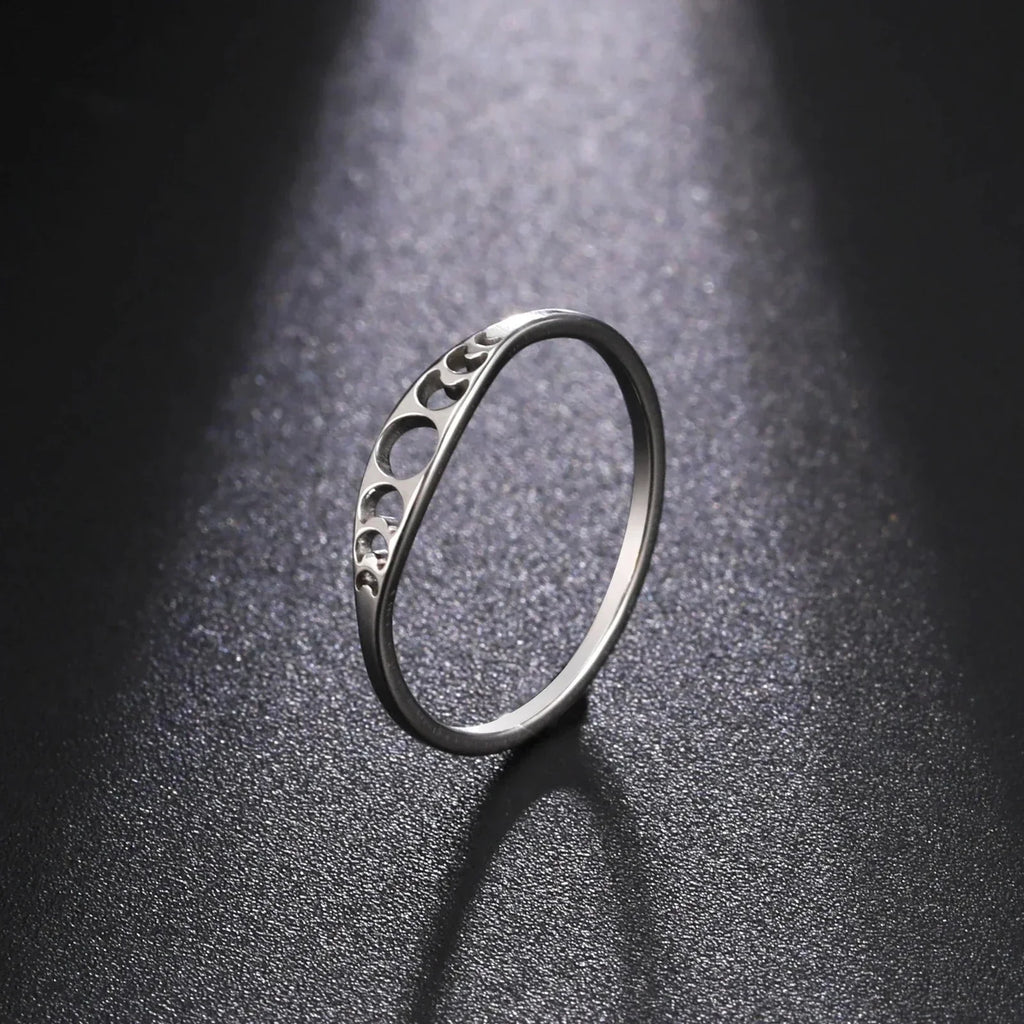 Silver Crescent Moon Ring