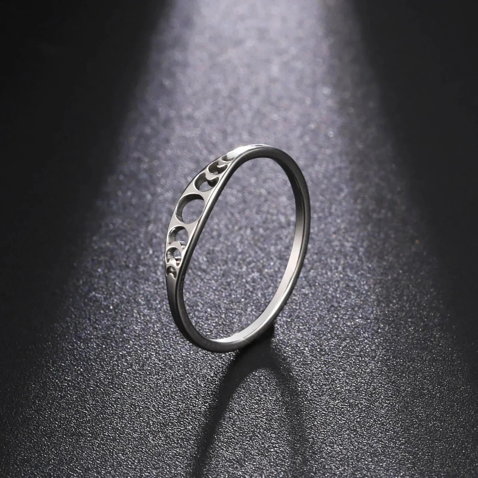 Silver Crescent Moon Ring