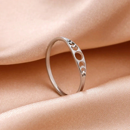Silver Crescent Moon Ring