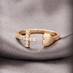 Ring with Cross for Women Gold & Silver Gold