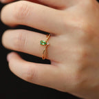 Ring with Stone Water Drop and Zircon