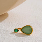 Water Drop Ring with Natural Stone and Zircon