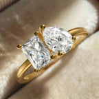 Ring with Water Drop Zircon in Gold