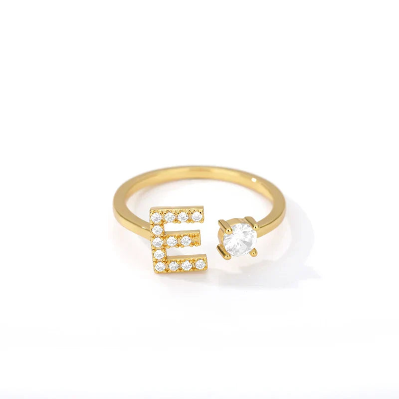 Customized ring with initial e
