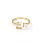 Customized ring with initial e