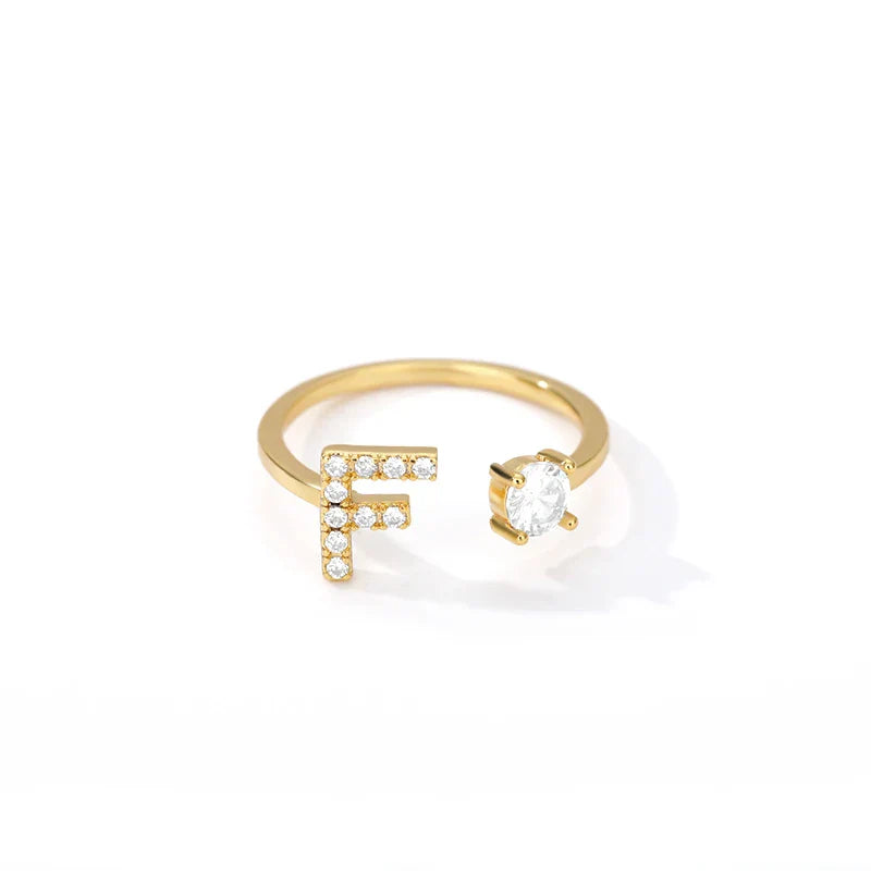Customized ring with initial f