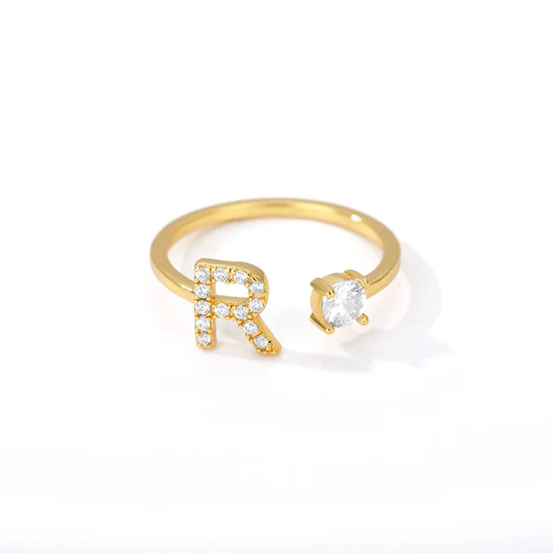 Customized ring with initial r