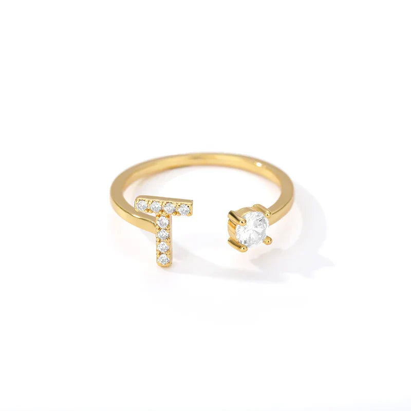 Customized ring with initial t