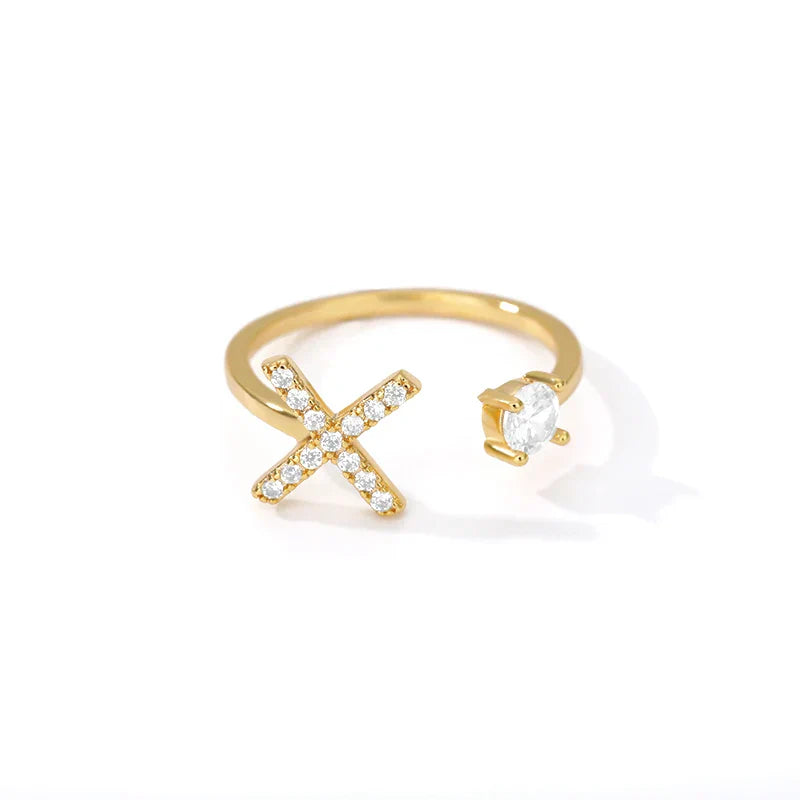 Customized ring with initial x