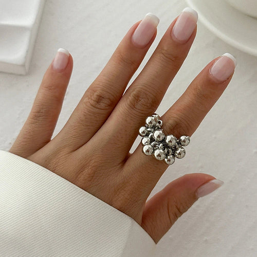 Ring with Silver or Gold Pearls, silver