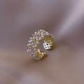 Ring with White Pearl and Zircon