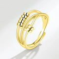 Rotating Bead Anxiety Ring for Women Gold