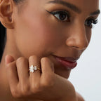 Ring with 3-Leaf Clover in Zircon