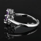 Ring with Four-Leaf Clover in Amethyst Stone