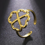 Four-Leaf Clover Ring for Women gold