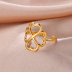 Four-Leaf Clover Ring for Women gold