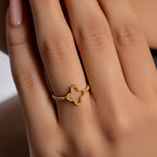 Ring with 4-Leaf Clover for Women in gold